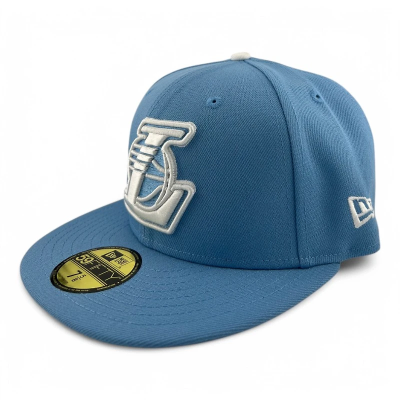 Los Angeles Lakers Blue Glacier Pack 17x Champs Patch Mint UV New Era 59FIFTY Fitted Hat