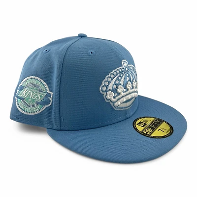 Los Angeles Kings Blue Glacier Pack 25th Anniversary Patch Mint UV New Era 59FIFTY Fitted Hat