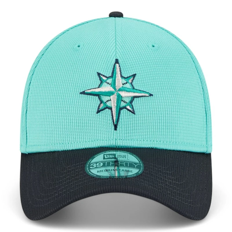 Seattle Mariners Aqua 2025 Spring Training New Era 39THIRTY Stretch Fit Hat
