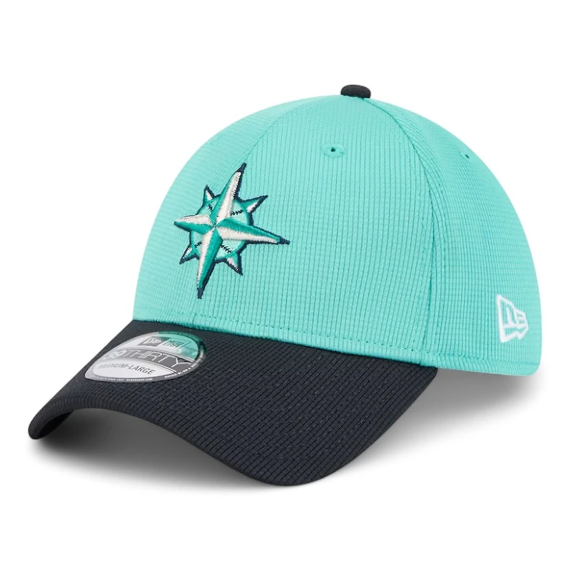 Seattle Mariners Aqua 2025 Spring Training New Era 39THIRTY Stretch Fit Hat