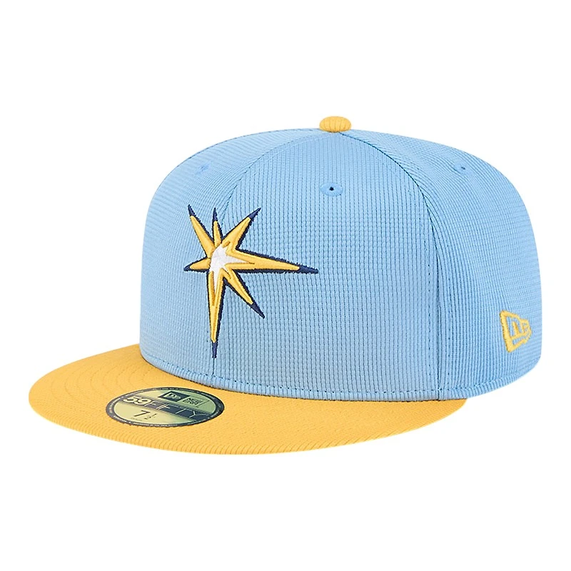 Tampa Bay Rays Blue and Yellow 2025 Spring Training Patch New Era 59FIFTY Fitted Hat