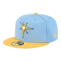 Tampa Bay Rays Blue and Yellow 2025 Spring Training Patch New Era 59FIFTY Fitted Hat