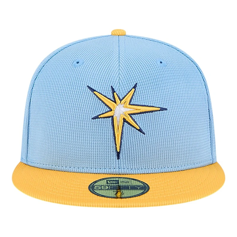 Tampa Bay Rays Blue and Yellow 2025 Spring Training Patch New Era 59FIFTY Fitted Hat