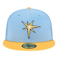 Tampa Bay Rays Blue and Yellow 2025 Spring Training Patch New Era 59FIFTY Fitted Hat