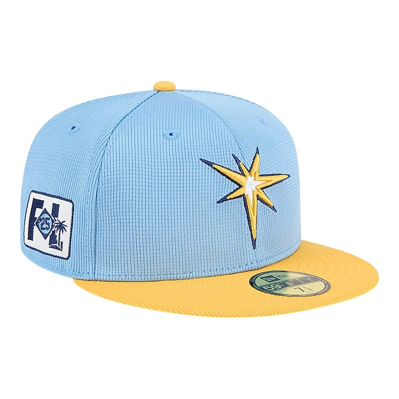 Tampa Bay Rays Blue and Yellow 2025 Spring Training Patch New Era 59FIFTY Fitted Hat