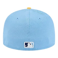 Tampa Bay Rays Blue and Yellow 2025 Spring Training Patch New Era 59FIFTY Fitted Hat