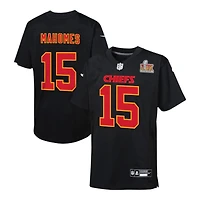 Youth Kansas City Chiefs Patrick Mahomes Super Bowl LIX Patch Black Nike Game Jersey