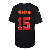 Youth Kansas City Chiefs Patrick Mahomes Super Bowl LIX Patch Black Nike Game Jersey