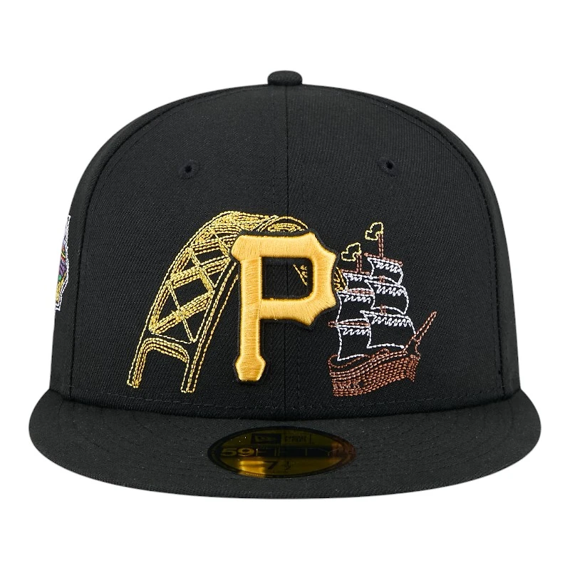 Pittsburgh Pirates Black State Stitch New Era 59FIFTY Fitted Hat