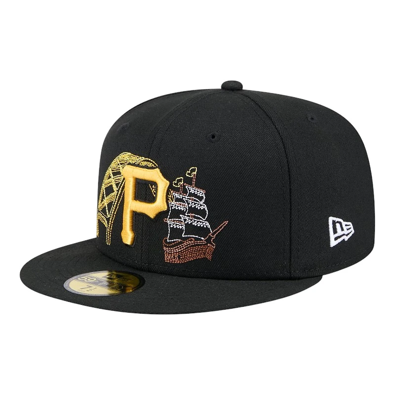 Pittsburgh Pirates Black State Stitch New Era 59FIFTY Fitted Hat