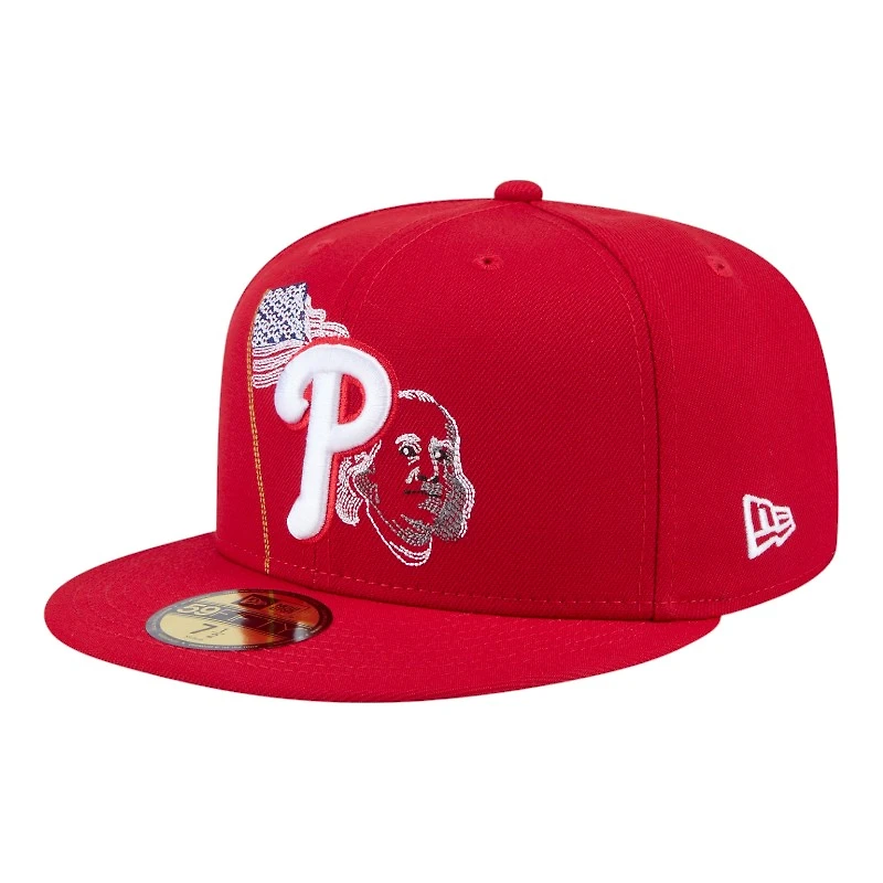 Philadelphia Phillies Red State Stitch New Era 59FIFTY Fitted Hat