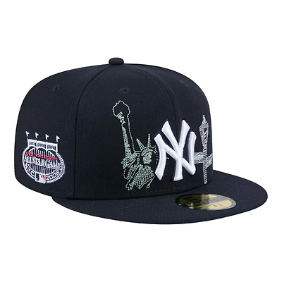New York Yankees Navy State Stitch Era 59FIFTY Fitted Hat