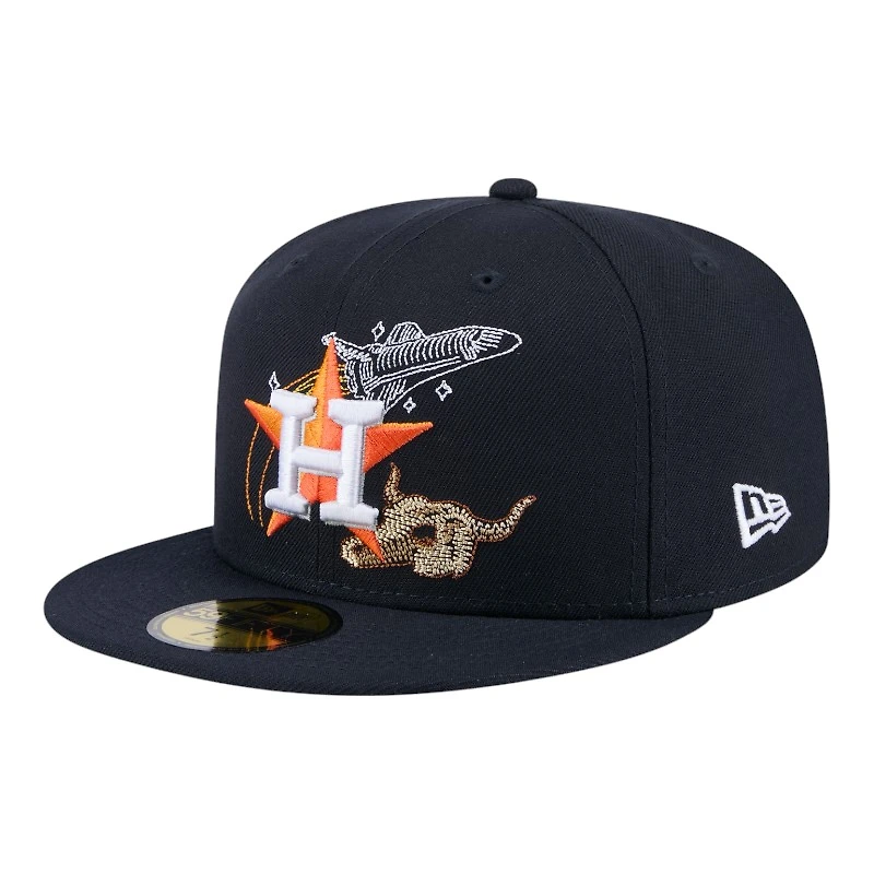 Houston Astros Navy State Stitch New Era 59FIFTY Fitted Hat