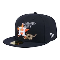 Houston Astros Navy State Stitch New Era 59FIFTY Fitted Hat