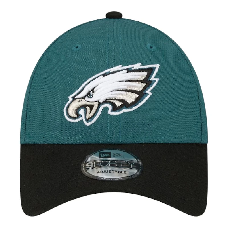 Philadelphia Eagles Green and Black Super Bowl LIX Patch New Era 9FORTY Adjustable Hat