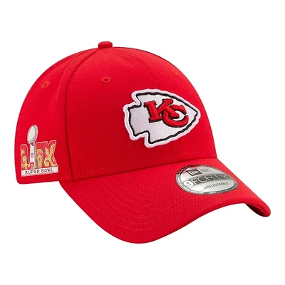 Kansas City Chiefs Red Super Bowl LIX Patch New Era 9FORTY Adjustable Hat