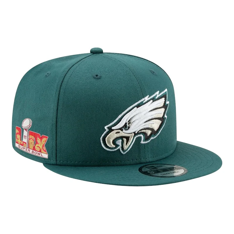 Philadelphia Eagles Midnight Green Super Bowl LIX Patch New Era 9FIFTY Snapback Hat