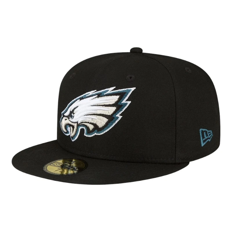 Philadelphia Eagles Black Super Bowl LIX Patch New Era 59FIFTY Fitted Hat