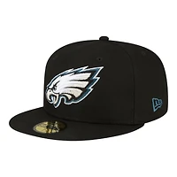 Philadelphia Eagles Black Super Bowl LIX Patch New Era 59FIFTY Fitted Hat