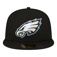 Philadelphia Eagles Black Super Bowl LIX Patch New Era 59FIFTY Fitted Hat