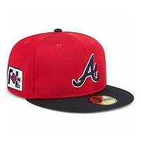 Atlanta Braves Red and Navy 2025 Spring Training Patch New Era 59FIFTY Fitted Hat