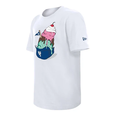 Youth Los Angeles Dodgers White Ice Cream Hat New Era Short Sleeve T-Shirt