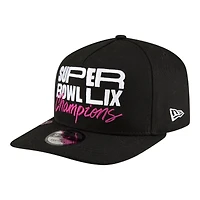 Philadelphia Eagles Black Super Bowl LIX Champions Parade New Era 9FIFTY A-Frame Snapback Hat