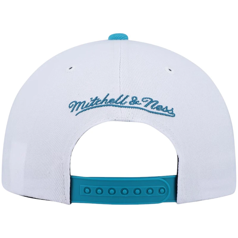 Detroit Pistons White and Teal Mitchell & Ness NBA Hardwood Classic Snapback Hat