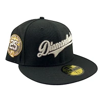 Arizona Diamondbacks Black Script 25th Anni Patch Pink UV New Era 59FIFTY Fitted Hat