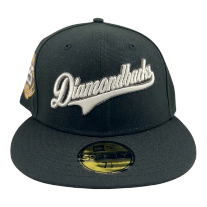 Arizona Diamondbacks Black Script 25th Anni Patch Pink UV New Era 59FIFTY Fitted Hat