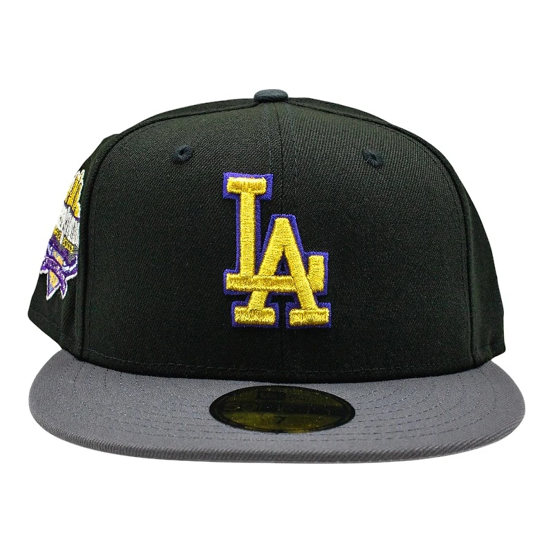Los Angeles Dodgers Black and Graphite 40th Anniversary at Dodger Stadium Patch Grey UV New Era 59FIFTY Fitted Hat