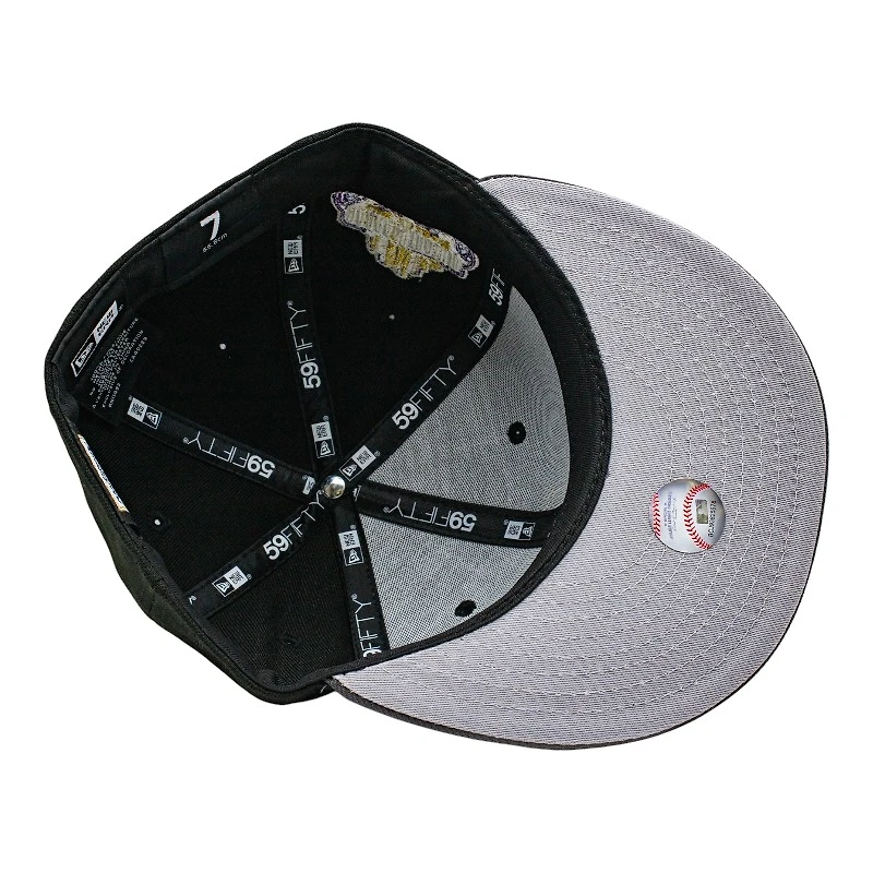 Los Angeles Dodgers Black and Graphite 40th Anniversary at Dodger Stadium Patch Grey UV New Era 59FIFTY Fitted Hat