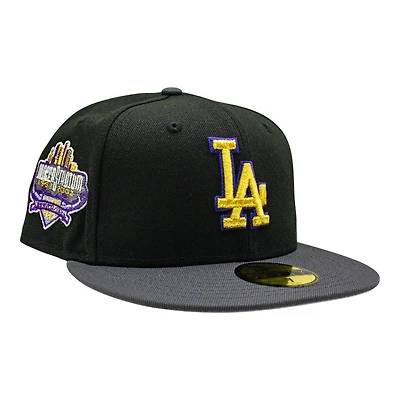 Los Angeles Dodgers Black and Graphite 40th Anniversary at Dodger Stadium Patch Grey UV New Era 59FIFTY Fitted Hat
