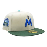 Minnesota Twins Cream and Green 60th Anniversary Patch Grey UV New Era 59Fifty Fitted Hat