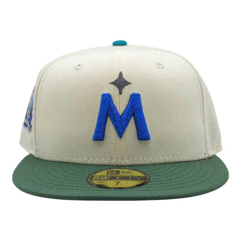 Minnesota Twins Cream and Green 60th Anniversary Patch Grey UV New Era 59Fifty Fitted Hat