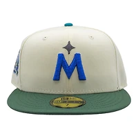 Minnesota Twins Cream and Green 60th Anniversary Patch Grey UV New Era 59Fifty Fitted Hat