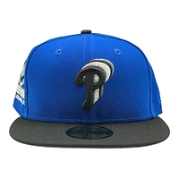 Philadelphia Phillies Blue and Black Shibe Park Patch Grey UV New Era 59Fifty Fitted Hat