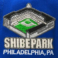 Philadelphia Phillies Blue and Black Shibe Park Patch Grey UV New Era 59Fifty Fitted Hat