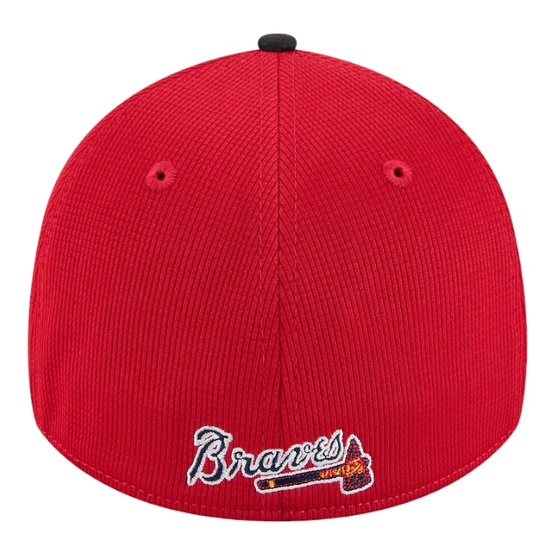 Atlanta Braves Red and Navy 2025 Spring Training Patch New Era 39THIRTY Stretch Fit Hat
