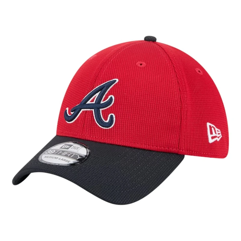 Atlanta Braves Red and Navy 2025 Spring Training Patch New Era 39THIRTY Stretch Fit Hat
