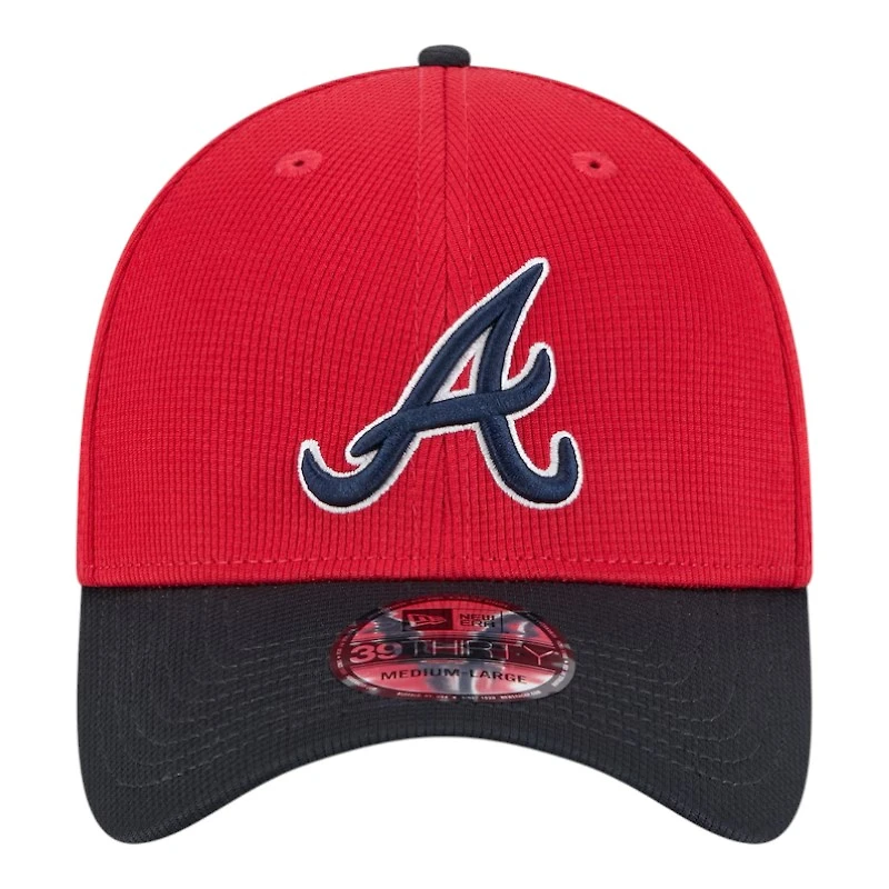 Atlanta Braves Red and Navy 2025 Spring Training Patch New Era 39THIRTY Stretch Fit Hat