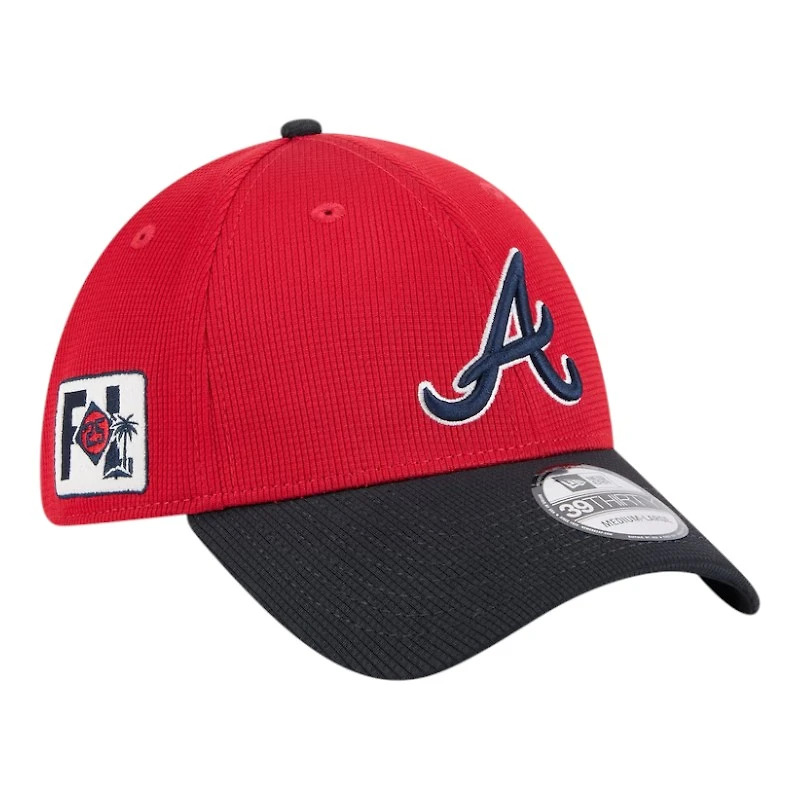 Atlanta Braves Red and Navy 2025 Spring Training Patch New Era 39THIRTY Stretch Fit Hat