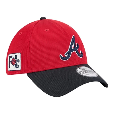 Atlanta Braves Red and Navy 2025 Spring Training Patch New Era 39THIRTY Stretch Fit Hat