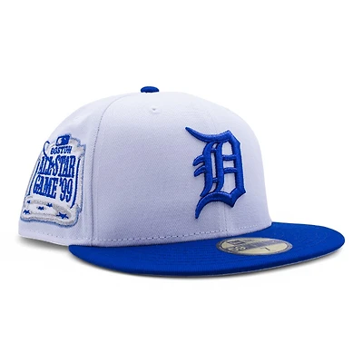 Detroit Tigers White and Royal 1999 All Star Game Patch Grey UV New Era 59Fifty Fitted Hat