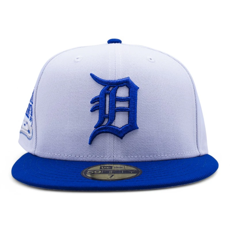 Detroit Tigers White and Royal 1999 All Star Game Patch Grey UV New Era 59Fifty Fitted Hat