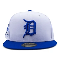 Detroit Tigers White and Royal 1999 All Star Game Patch Grey UV New Era 59Fifty Fitted Hat