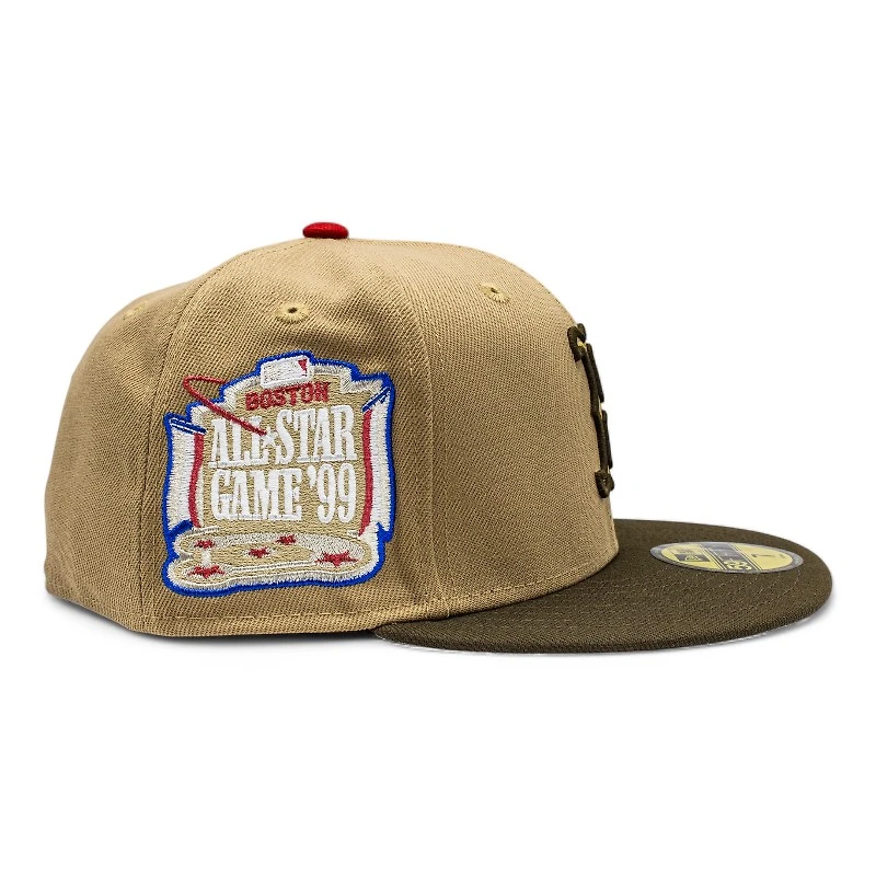 Boston Red Sox Khaki and Brown 1999 All Star Game Patch Grey UV New Era 59Fifty Fitted Hat