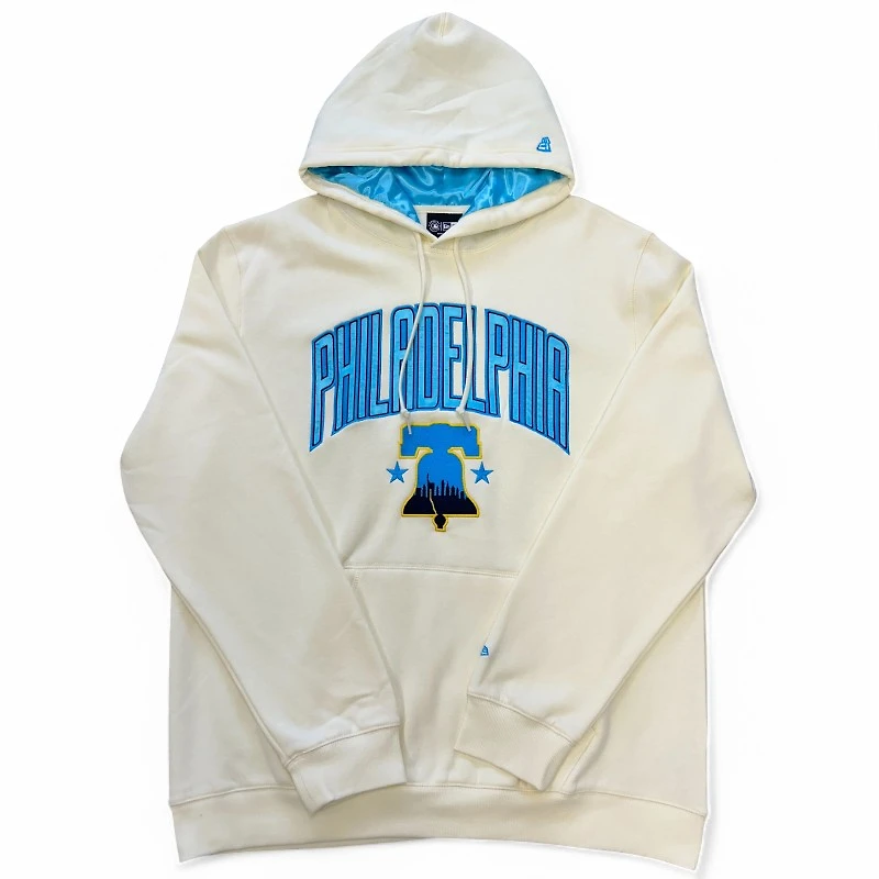 Philadelphia Phillies Cream City Connect Pro Image Exclusive Blue Satin Hood New Era Hoodie Mens