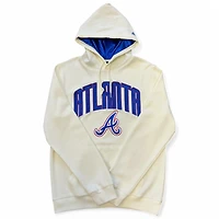 Atlanta Braves City Connect Cream Pro Image Exclusive Royal Blue Satin Hood New Era Hoodie Mens