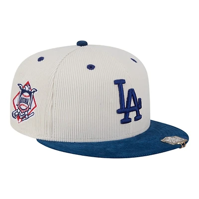 Los Angeles Dodgers Chrome and Blue 2T Corduroy with Hat Clip New Era 59FIFTY Fitted